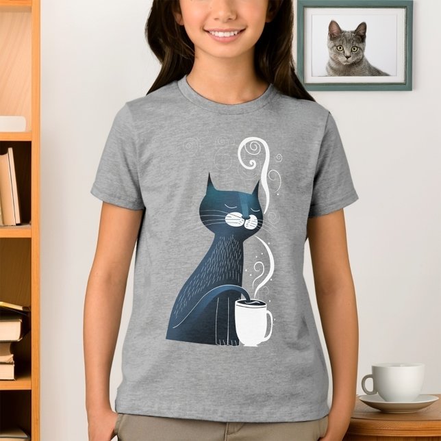 Teetemperatur bei Katze mit Schwanz Tri-Blend Shirt (Von Creator hochgeladen)