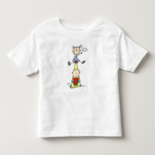 Teeter Totter Strichmännchen Kleinkind T-shirt (Vorderseite)