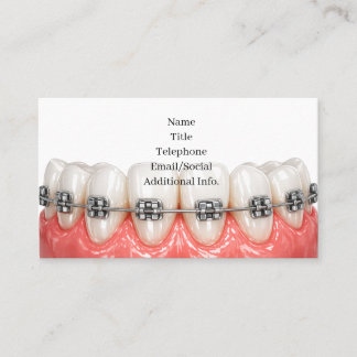 Teeth Braces Orthodontics Dentist Business Card Visitenkarte