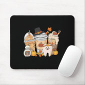 Teeth Coffee Fall Dental Pumpkin Latte Dentist Tha Mousepad (Mit Mouse)
