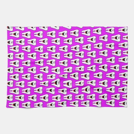 Teeth Dentist Lila Kitchen Handtuch (Horizontal)