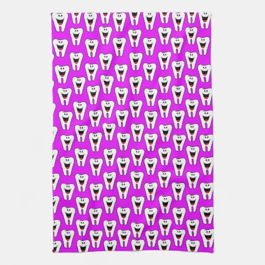 Teeth Dentist Lila Kitchen Handtuch (Vertikal)