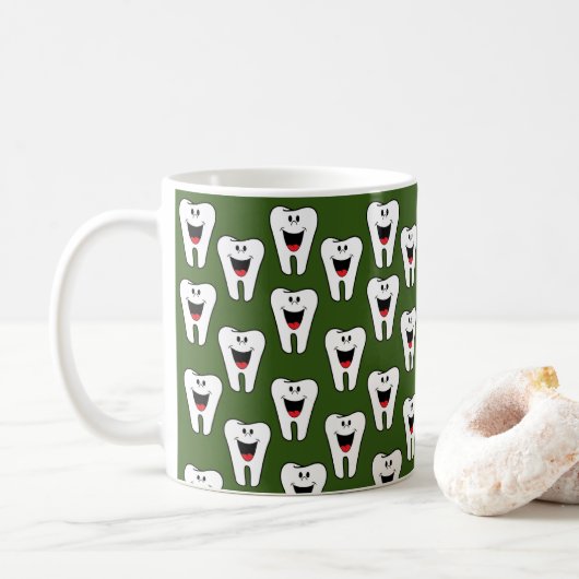 Teeth Dentist Smile Green Tasse (Mit Donut)