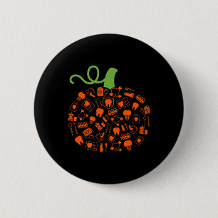 Teeth Ghost Pumpkin Hexenhut Zahnheilzahn Zahnzent Button