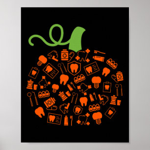 Teeth Ghost Pumpkin Hexenhut Zahnheilzahn Zahnzent Poster