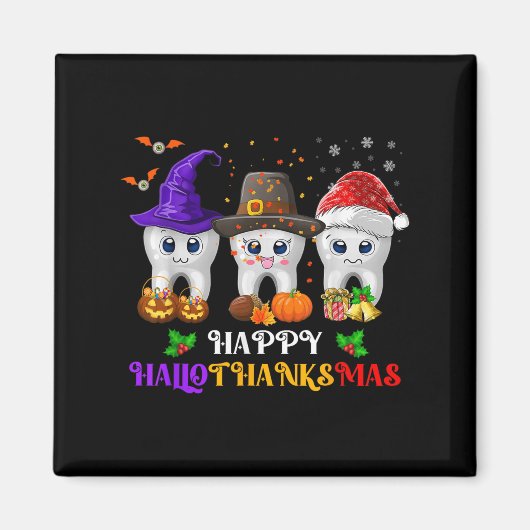 Teeth Hallothanksmas Halloween Erntedank Christ Magnet (Vorne)