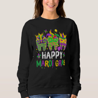 Teeth Jester Mask Dental Hygiene Happy Mardi Gras Sweatshirt