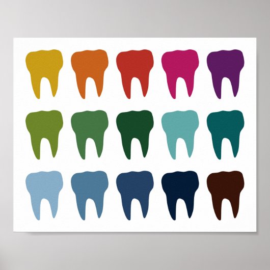 Teeth Poster Colorful Dentis Dental Tooth Art (Vorne)