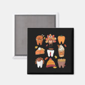 Teeth Pumpkin Türkei Kaffee Fall Zahnspange als Magnet (Vorderseite/Rückseite)