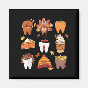 Teeth Pumpkin Türkei Kaffee Fall Zahnspange als Magnet