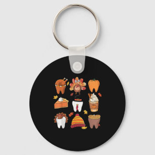 Teeth Pumpkin Türkei Kaffee Fall Zahnspange als Schlüsselanhänger