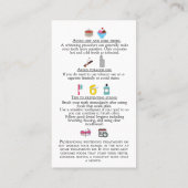 Teeth Whitening Aftercare Instruction Visitenkarte (Rückseite)