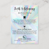 Teeth Whitening Aftercare Instruction Visitenkarte (Vorderseite)