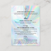 Teeth Whitening Aftercare Instruction Visitenkarte (Rückseite)