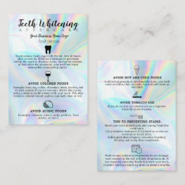 Teeth Whitening Aftercare Instruction Visitenkarte