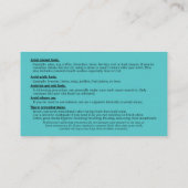 Teeth Whitening Aftercare Instruction Visitenkarte (Rückseite)