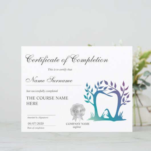 Teeth Whitening Certificate of Completion Course (Stehend Vorderseite)