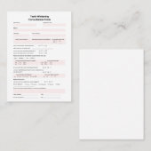 Teeth Whitening Consulting Form Visitenkarte (Vorne/Hinten)