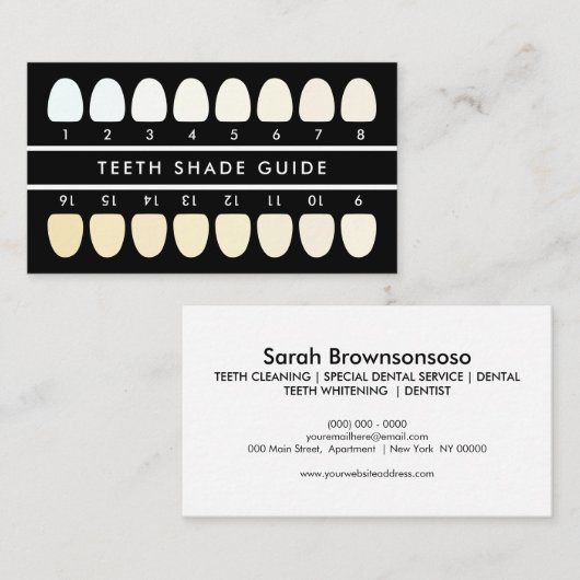 Teeth Whitening Shade Guide Visitenkarte (Vorne/Hinten)