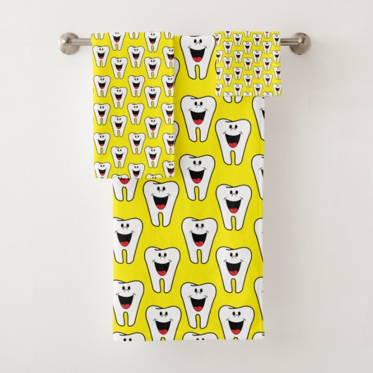 Teeth Yellow Dentist Hands Badezimmer Handtuch Set (Insitu)