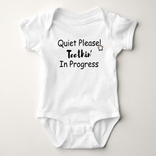 Teething Ring Humor Baby Clothes Cute Quote Baby Strampler (Vorderseite)