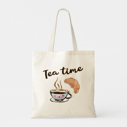 Teetime Tote Tasche, Party Geschenkidee, leckeres Tragetasche (Rückseite)