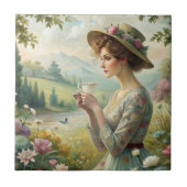 Teetrinken im Garten Fliese (Vorderseite)