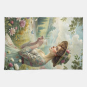 Teetrinken im Garten Geschirrtuch (Horizontal)