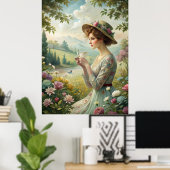 Teetrinken im Garten Poster (Heimbüro)