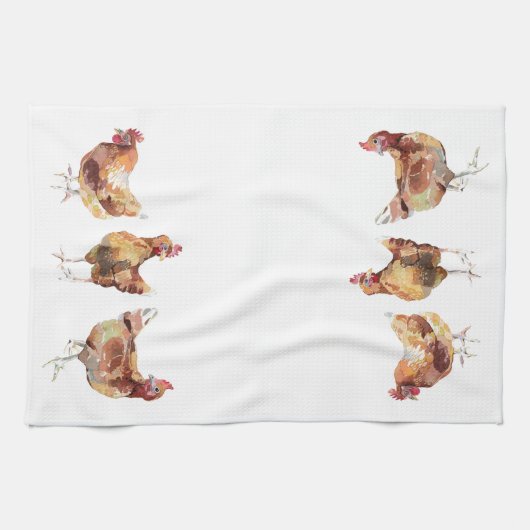 Teetuch - 3 Hühner Französische Küche Geschirrtuch (Horizontal)