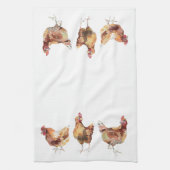 Teetuch - 3 Hühner Französische Küche Geschirrtuch (Vertikal)