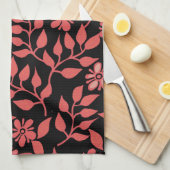 Teetuch aus Rot und Schwarz Geschirrtuch (Viertel Falte)