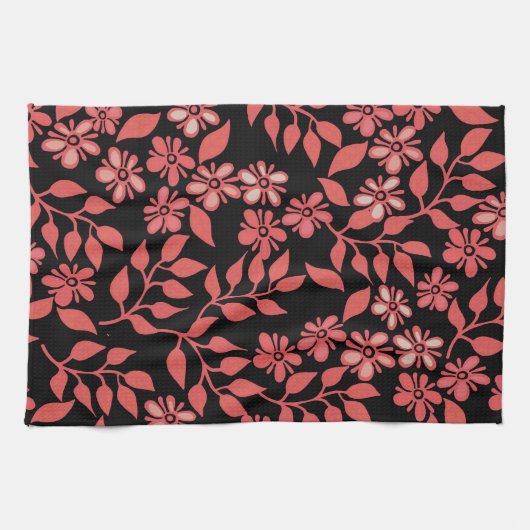 Teetuch aus Rot und Schwarz Geschirrtuch (Horizontal)