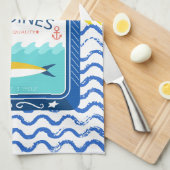 Teetuch Eclectic Sardines Design Geschirrtuch (Viertel Falte)