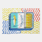 Teetuch Eclectic Sardines Design Geschirrtuch (Horizontal)