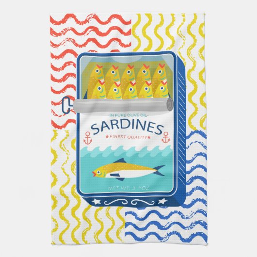 Teetuch Eclectic Sardines Design Geschirrtuch (Vertikal)