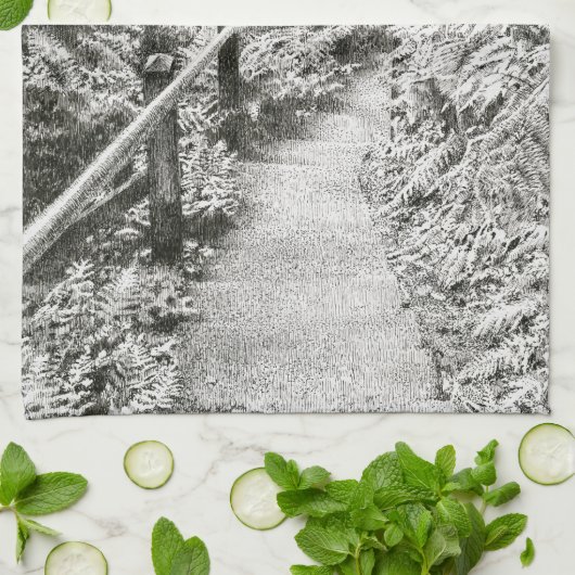 Teetuch - "Ferntree Gully Descent" Geschirrtuch (Gefaltet)