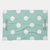 Teetuch - Hellblaue Polka-Punkte Geschirrtuch (Horizontal)