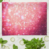 Teetuch - Herz Sparkle Pink Geschirrtuch (Gefaltet)