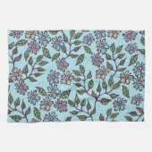 Teetuch Light BlueFloral mit Multicolor Pastel Geschirrtuch (Horizontal)