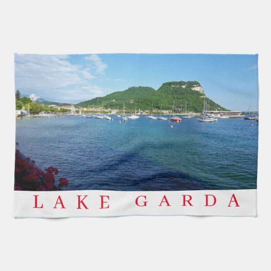 Teetuch mit Aussicht auf den Gardasee Geschirrtuch (Horizontal)