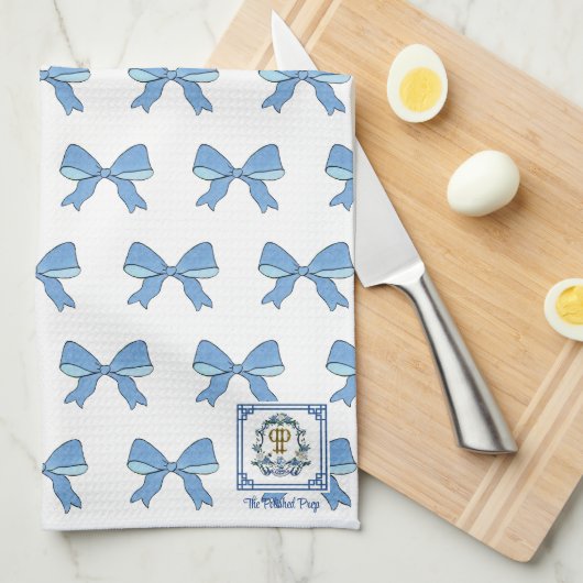 Teetuch mit Preppy-Opal Geschirrtuch (Viertel Falte)