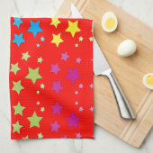 Teetuch mit Sternen Handtuch (Viertel Falte)