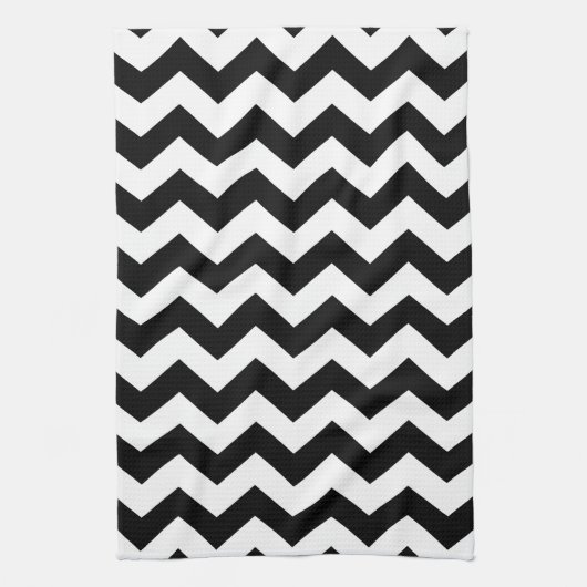 Teetuch - Schwarze Zipzags Küchentuch (Vertikal)