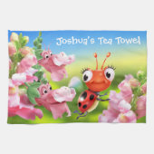 Teetücher Ladybug Blumengarten. Geschirrtuch (Horizontal)