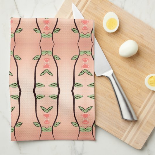 Teetücher mit elegantem Blumendesign Handtuch (Viertel Falte)