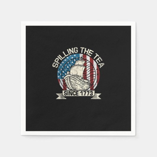 Teeüberzug seit 1773 Patriotischer Tee Party Ju Serviette (Vorderseite)