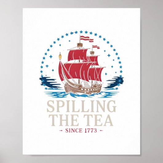 Teeüberzug seit 1773 Red White Blue Funny 4 Poster (Vorne)