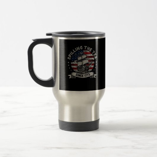 Teeüberzug seit 1773 Red White Blue Funny 4 Reisebecher (Links)