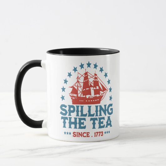 Teeüberzug seit 1773 Red White Blue Funny 4 Tasse (Links)